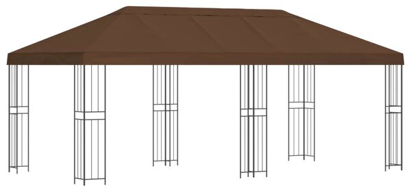 Kerti pavilon 6 x 3 m Barna Poliészter és acél 190 gsm