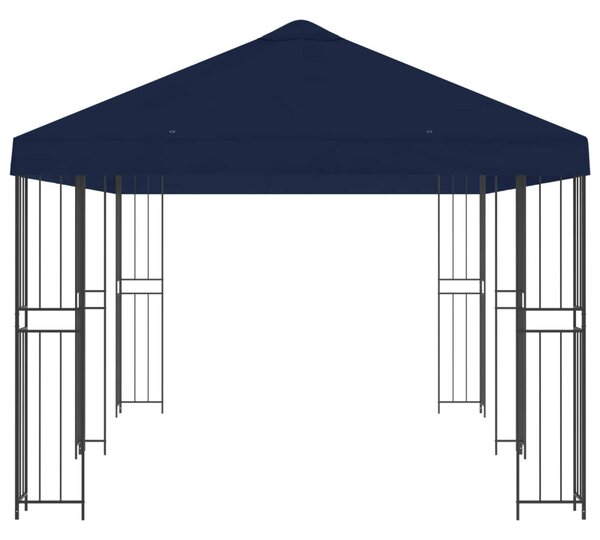 Kerti pavilon 6 x 3 m Kék Poliészter és acél 190 gsm
