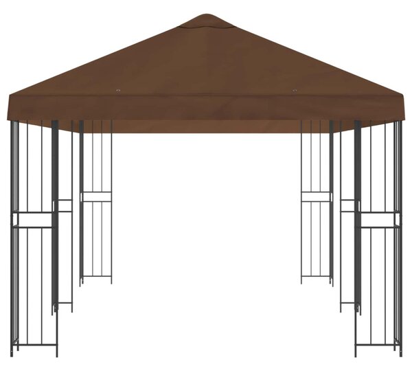 Kerti pavilon 6 x 3 m Barna Poliészter és acél 190 gsm
