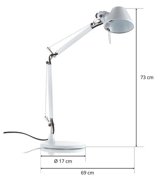 Artemide Tolomeo Micro asztali világítás, fehér, Fehér / opál, Dolgozószoba / Iroda, Alumínium, Dizájn