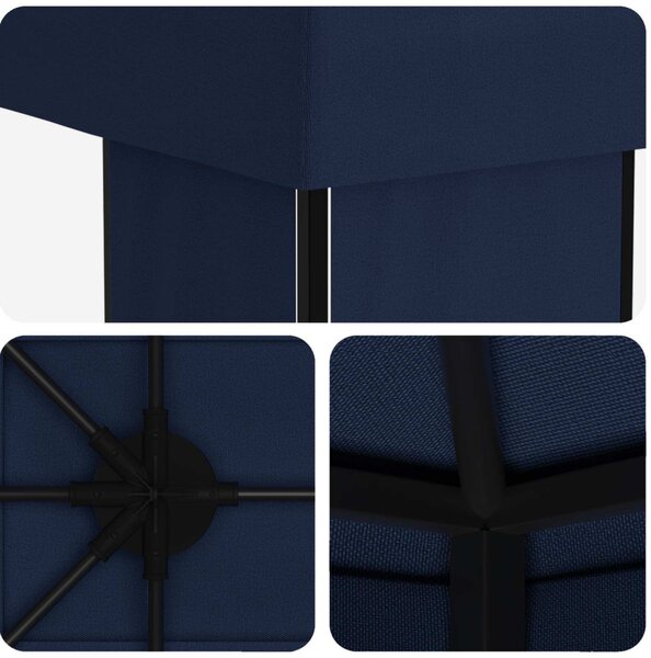 Kerti pavilon 6 x 3 m Kék Poliészter és acél 190 gsm