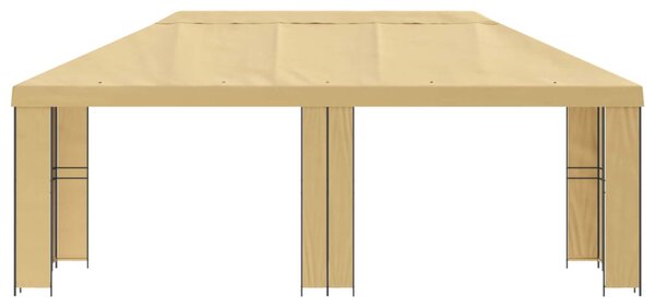 Kerti pavilon 6 x 3 m Krémszínű Poliészter és acél 190 gsm