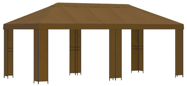 Kerti pavilon 6 x 3 m Tópszínű Poliészter és acél 190 gsm