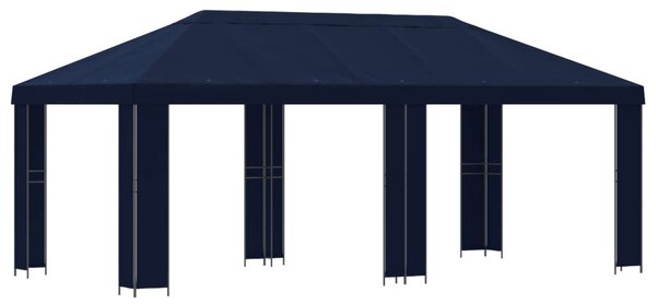 Kerti pavilon 6 x 3 m Kék Poliészter és acél 190 gsm