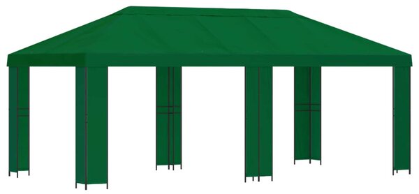 Kerti pavilon 6 x 3 m Zöld Poliészter és acél 190 gsm