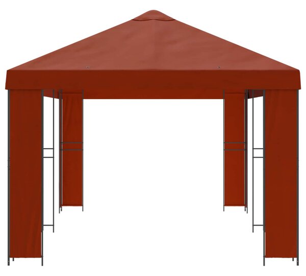 Kerti pavilon 6 x 3 m Terrakotta Poliészter és acél 190 gsm