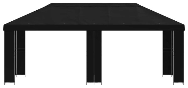 Kerti pavilon 6 x 3 m Fekete Poliészter és acél 190 gsm