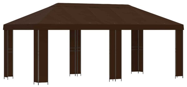 Kerti pavilon 6 x 3 m Barna Poliészter és acél 190 gsm