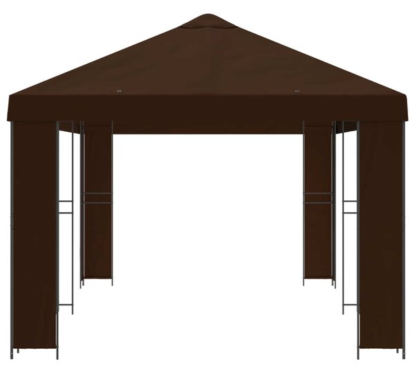 Kerti pavilon 6 x 3 m Barna Poliészter és acél 190 gsm