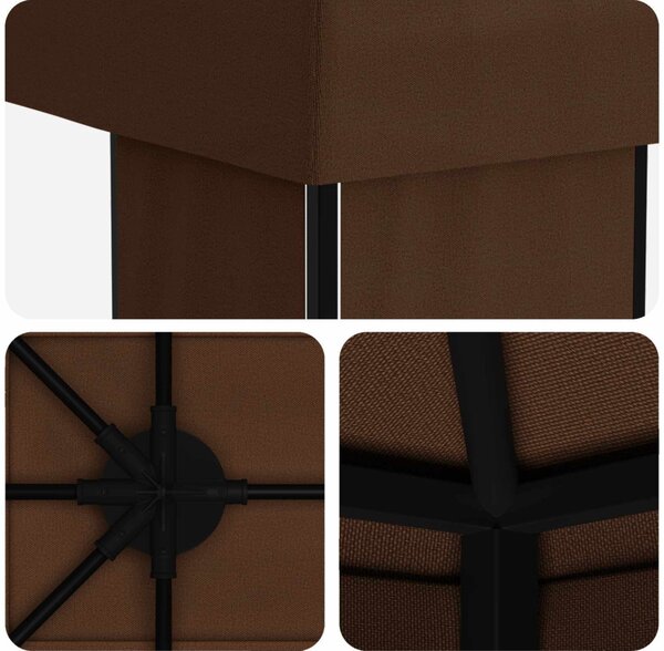 Kerti pavilon 6 x 3 m Barna Poliészter és acél 190 gsm