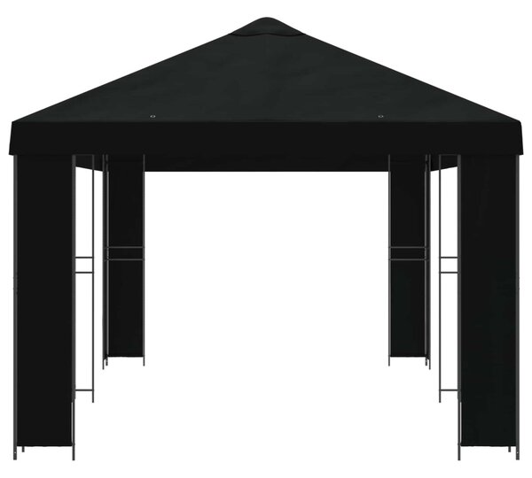 Kerti pavilon 6 x 3 m Fekete Poliészter és acél 190 gsm