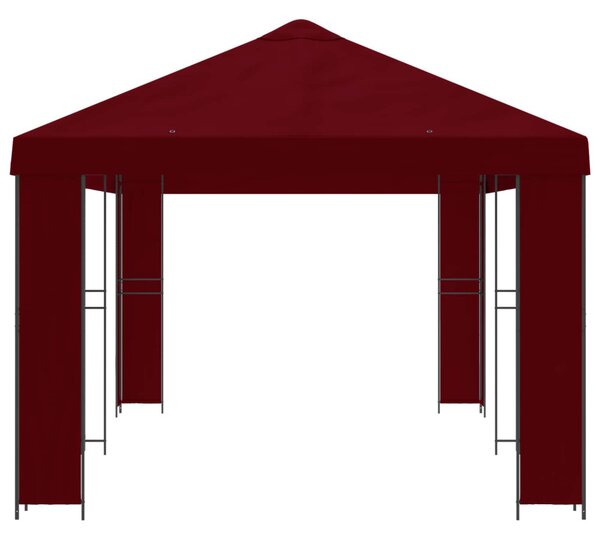 Kerti pavilon 6 x 3 m Burgundi Poliészter és acél 190 gsm
