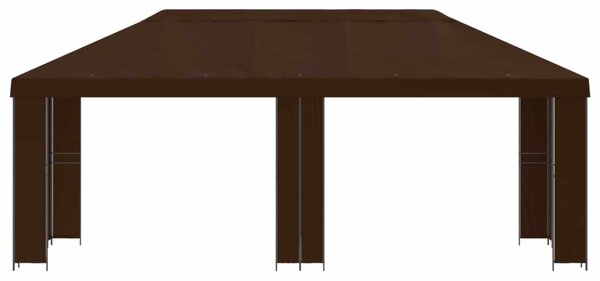 Kerti pavilon 6 x 3 m Barna Poliészter és acél 190 gsm