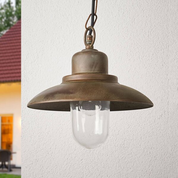 Moretti Luce PALERMO kültéri függőlámpa, Bronz / antik sárgaréz, Sárgaréz, Vidéki otthon / Rusztikus