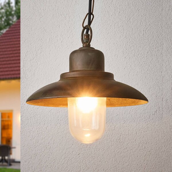 Moretti Luce PALERMO kültéri függőlámpa, Bronz / antik sárgaréz, Sárgaréz, Vidéki otthon / Rusztikus