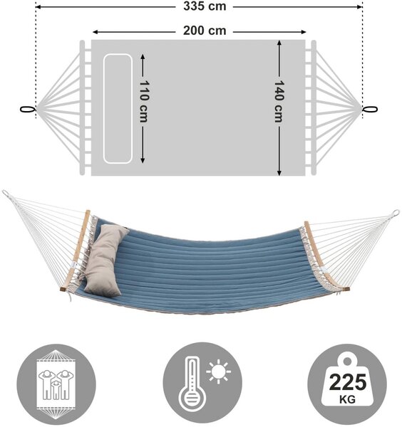 Hamac Songmics Albastru 200x140 cm