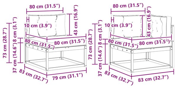 VidaXL Kültéri kanapé szett 5 pcs Természetes és bézs