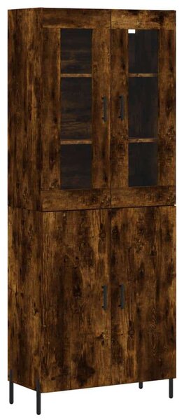 VIDAXL Fa Tálalószekrény - Füstös Tölgy - 69,5x34x180 cm