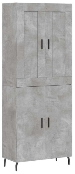 Modern Magas Szekrény - Beton Szürke - 180 cm
