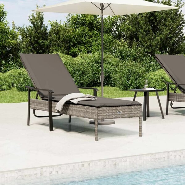 RelaxDays - Napozóágy - Polyrattan - Szürke - 198x66cm