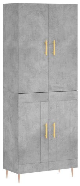 Modern Magasszekrény - Betonszürke - 69,5x34x180 cm