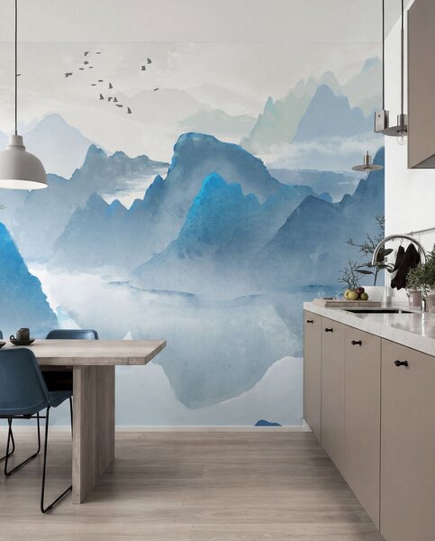 Fotótapéta Kék hegyek, Fotótapéta akvarell, u32523 : Uwalls.hu