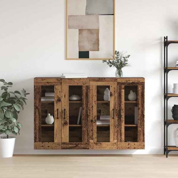 Fali Szekrények 2 pcs Régi fa 69,5 x 34 x 90 cm Faanyag