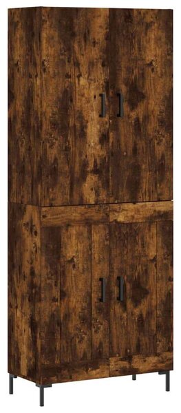 Füstös tölgy színű szerelt fa magasszekrény 69,5 x 34 x 180 cm