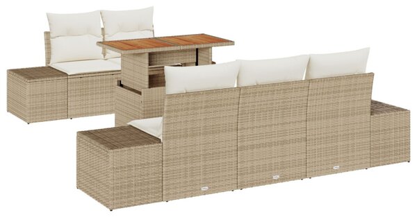 Kerti Kanapé Szett 6 db Beige és krém