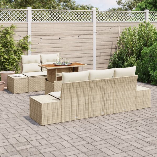 Kerti Kanapé Szett 6 db Beige és krém