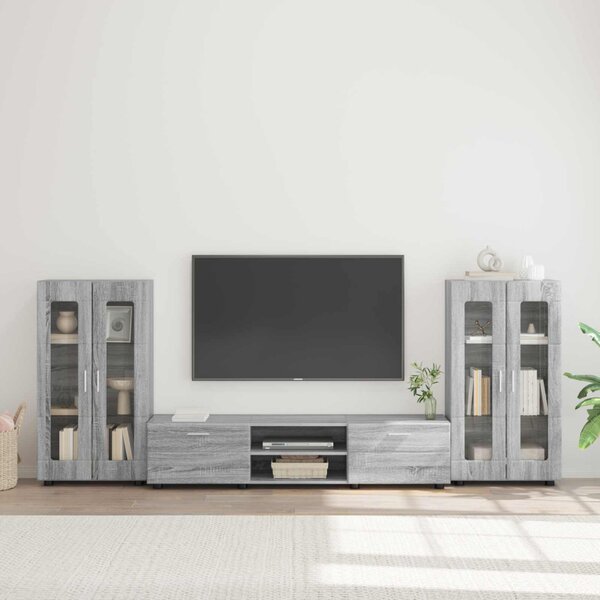 TV szekrény garnitúra FLORIN 3 pcs Szürke Sonoma Faanyag