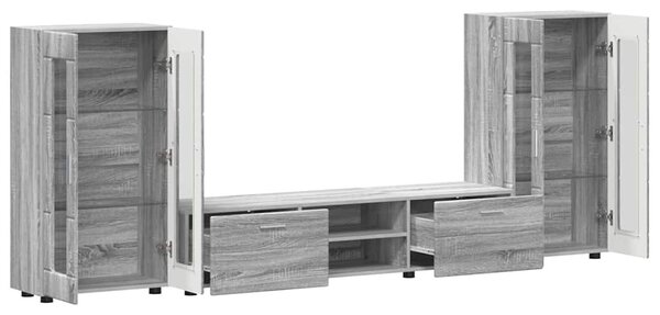 TV szekrény garnitúra FLORIN 3 pcs Szürke Sonoma Faanyag
