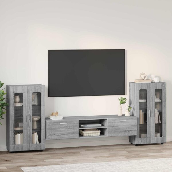 TV szekrény garnitúra FLORIN 3 pcs Szürke Sonoma Faanyag