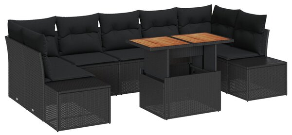 Kert étkező szett párnával 8 pcs Fekete és Barna
