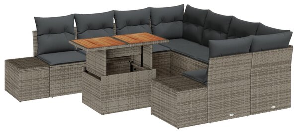 Kert étkező szett párnával 9 pcs Szürke és Barna