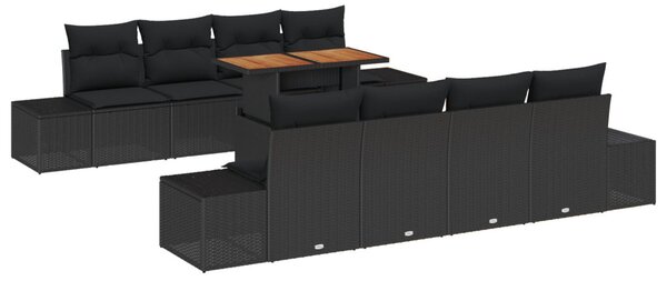 Kert étkező szett párnával 9 pcs Fekete és Barna