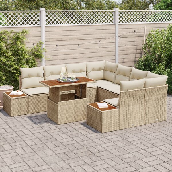 Kert étkező szett párnával 9 pcs Beige és krém