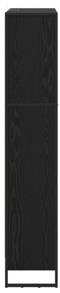 Könyvespolc 2 pcs Fekete tölgy 80 x 30 x 155 cm Faanyag
