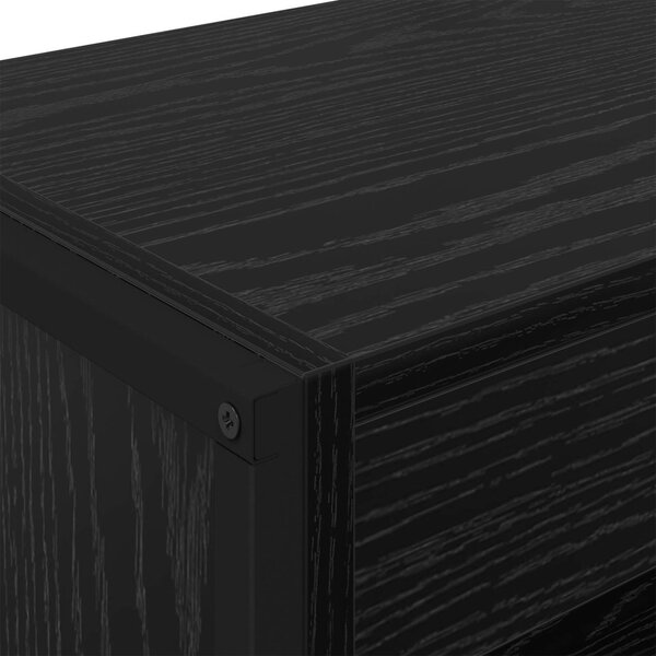 Könyvespolc 2 pcs Fekete tölgy 80 x 30 x 155 cm Faanyag