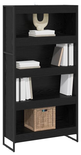 Könyvespolc 2 pcs Fekete tölgy 80 x 30 x 155 cm Faanyag