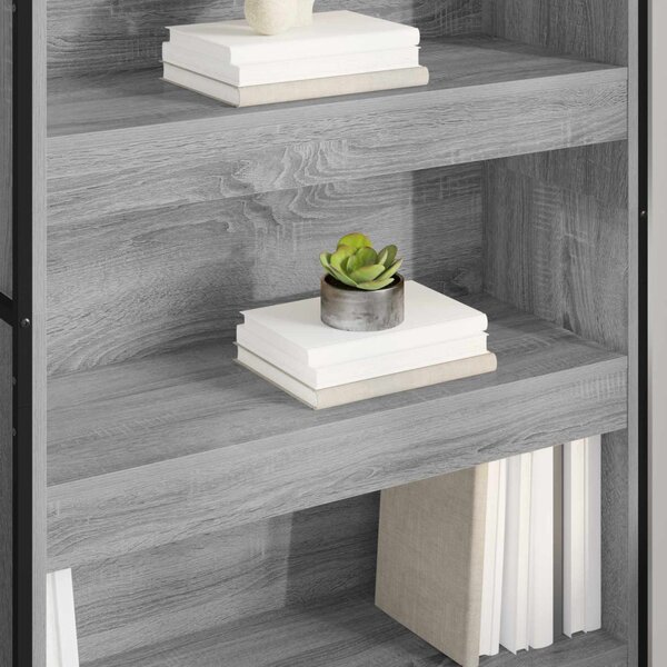 Könyvespolc 2 pcs Szürke Sonoma 80 x 30 x 155 cm Faanyag
