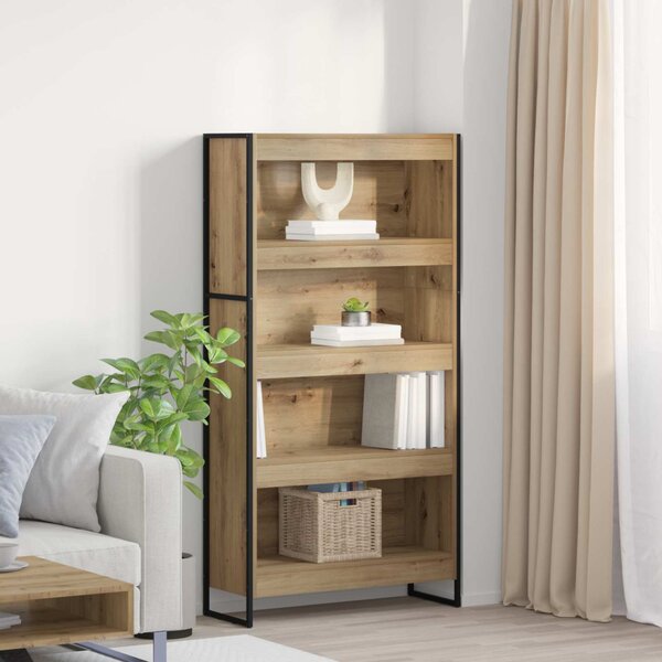 Könyvespolc 2 pcs Művészi tölgy 80 x 30 x 155 cm Faanyag
