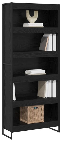 Könyvespolc 2 pcs Fekete tölgy 80 x 30 x 189,5 cm Faanyag