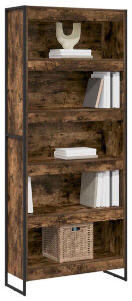 Könyvespolc 2 pcs Füstös tölgy 80 x 30 x 189,5 cm Faanyag