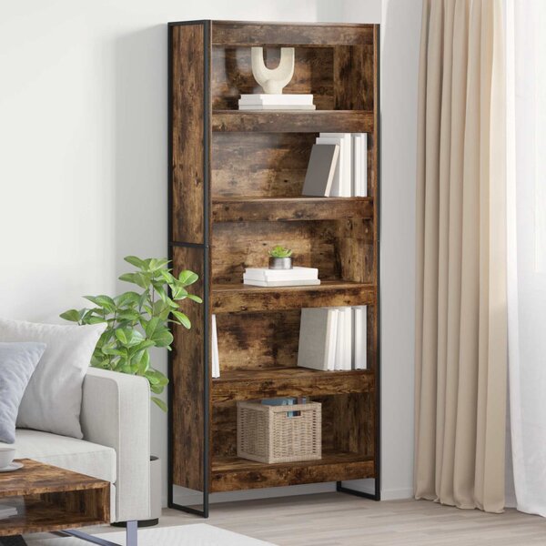 Könyvespolc 2 pcs Füstös tölgy 80 x 30 x 189,5 cm Faanyag