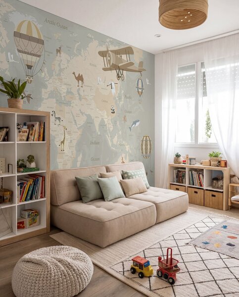 Fotótapéta Térkép képekkel, Gyerek fotótapéta, u36066d2 : Uwalls.hu