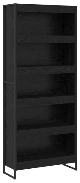 Könyvespolc 2 pcs Fekete tölgy 80 x 30 x 189,5 cm Faanyag