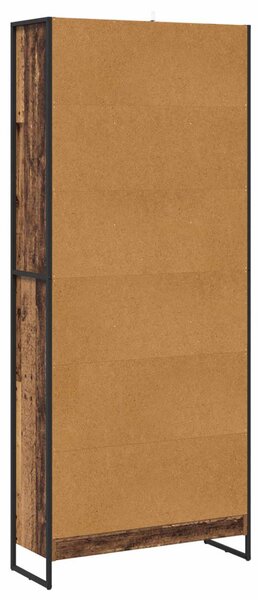 Könyvespolc 2 pcs Öreg fa 80 x 30 x 189,5 cm Faanyag
