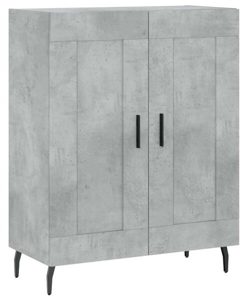 Betonszürke szerelt fa magasszekrény 69,5 x 34 x 180 cm