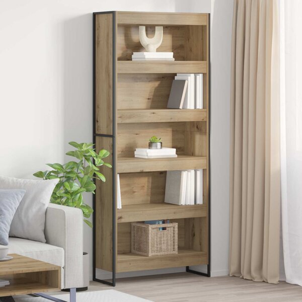 Könyvespolc 2 pcs Művészi tölgy 80 x 30 x 189,5 cm Faanyag